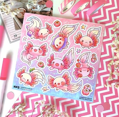 Стикеры Q-PACK PINK AXOLOTL wF5GiR6Qi5XlUOFYXXV3k2 - фото 22811